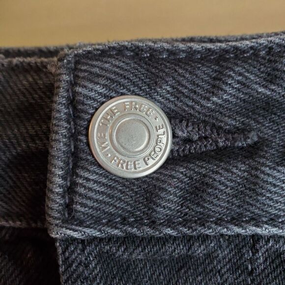 Free People Good Times Frayed Black Denin Jean Shorts - Picture 6 of 10